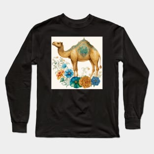 Ornamental Watercolor Botany Camel Egypt Posters Long Sleeve T-Shirt